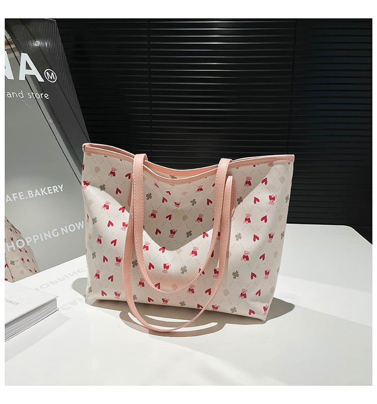 Fresh Printed Large Capacity Female Stylish Good Texture Shoulder Bags