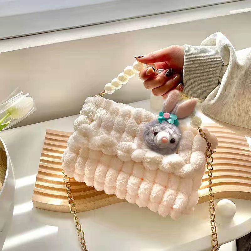 Material Mesh Wool Hand-woven Homemade Gift For Women's Messenger Bag