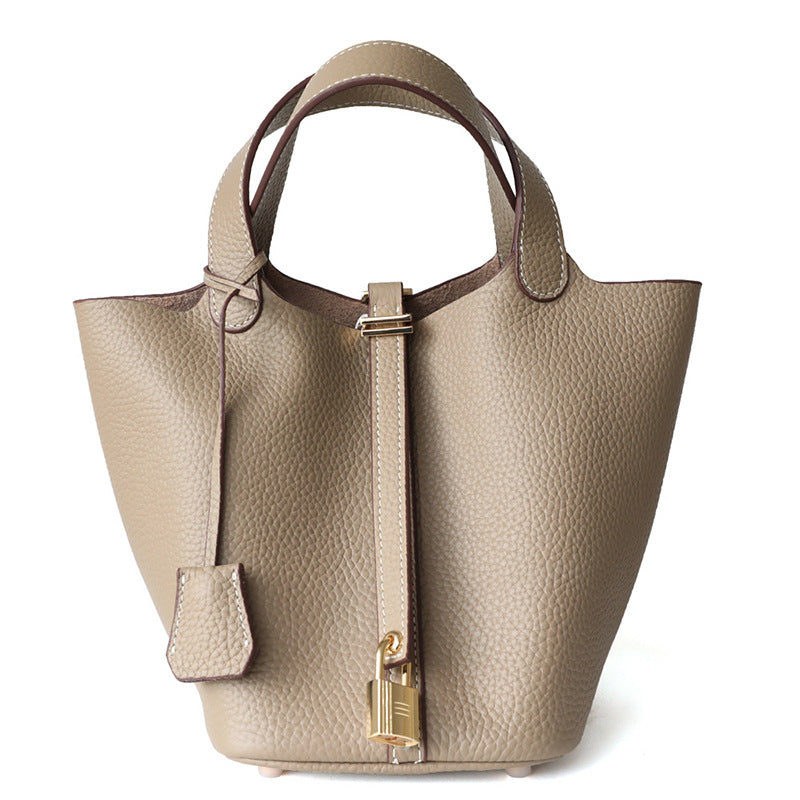 Women's Large Capacity High-grade First Layer Cowhide Vegetable Women's Handbag