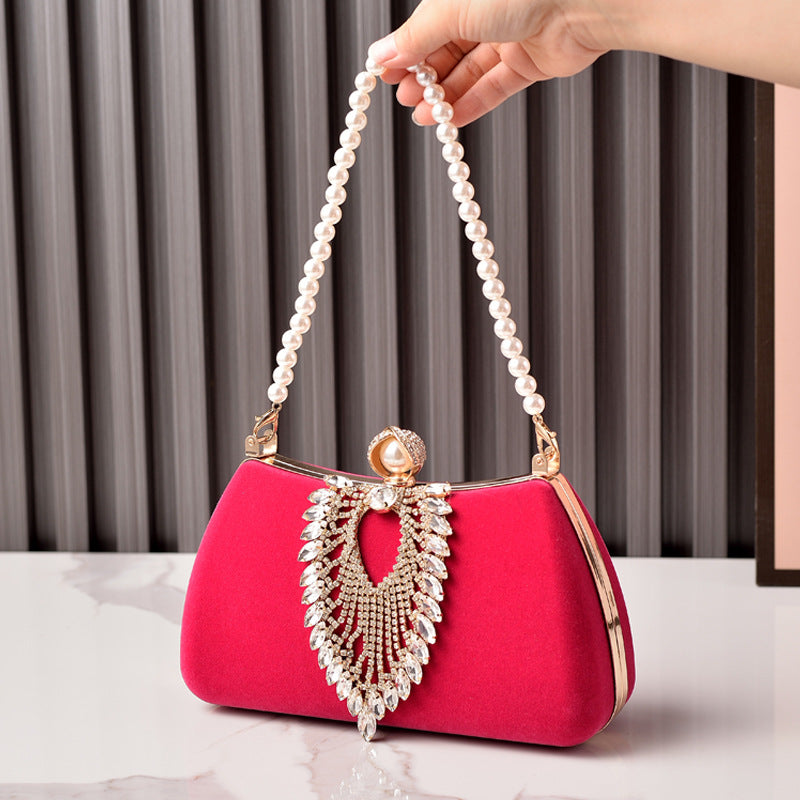 Diamond Decorations Veet Dinner Black Noble Dress Evening Bags