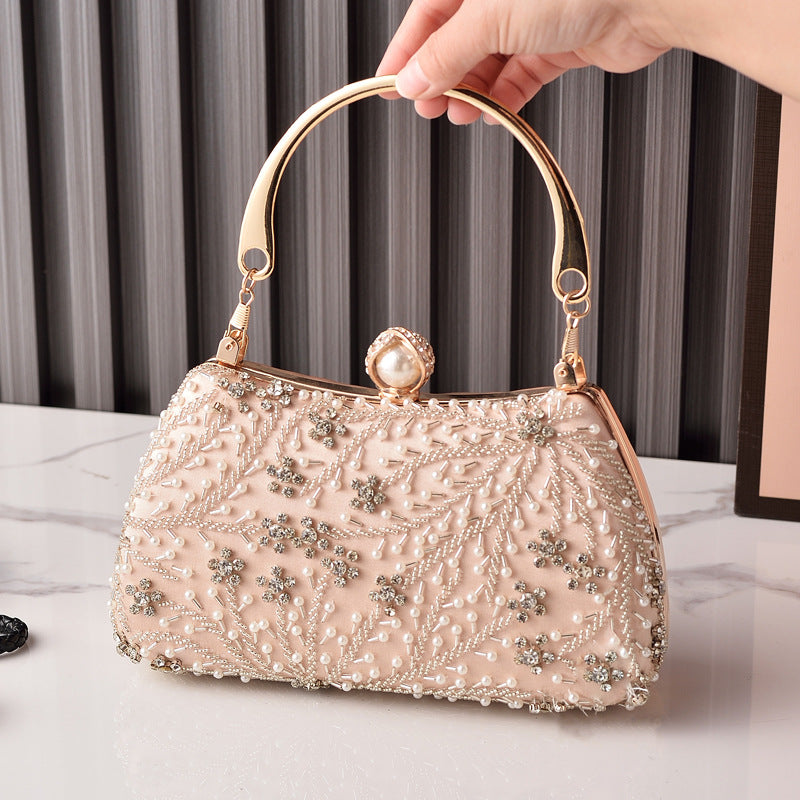 Dinner Pearl Embroidery Clutch Wedding Bride Evening Bags