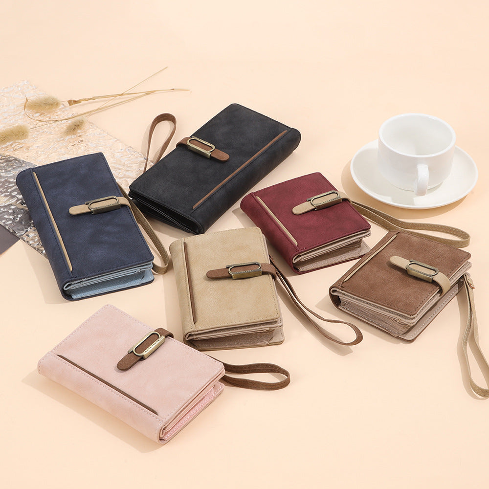 Women's Long Retro Frosted Zipper Daily Ladies Wallet
