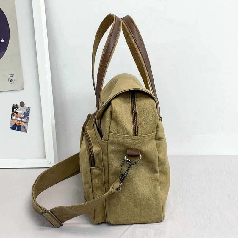 Men's Large Capacity Canvas College Style Trendy Men's Messenger Bags