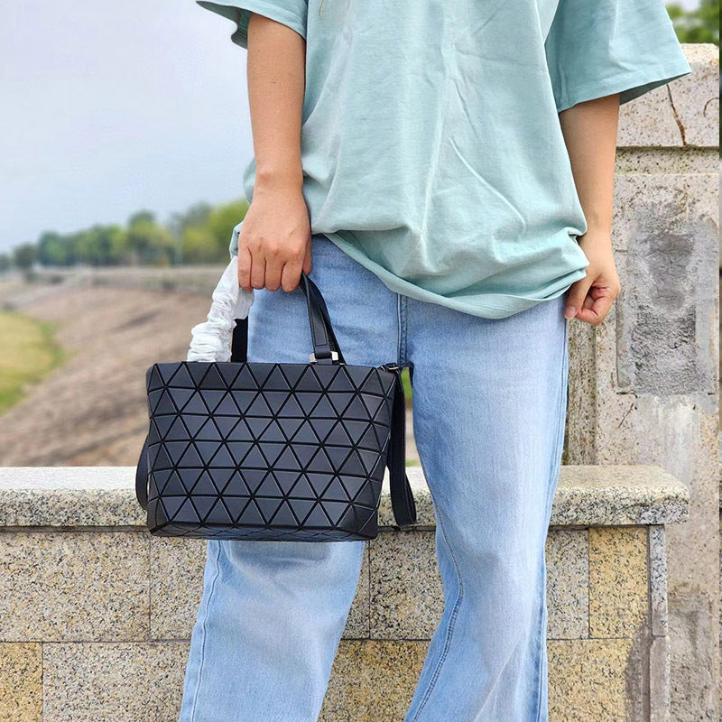 Women's Rhombus Steamed Crystal Bun One Large Capacity Frosted Diamond Pattern Women's Handbag