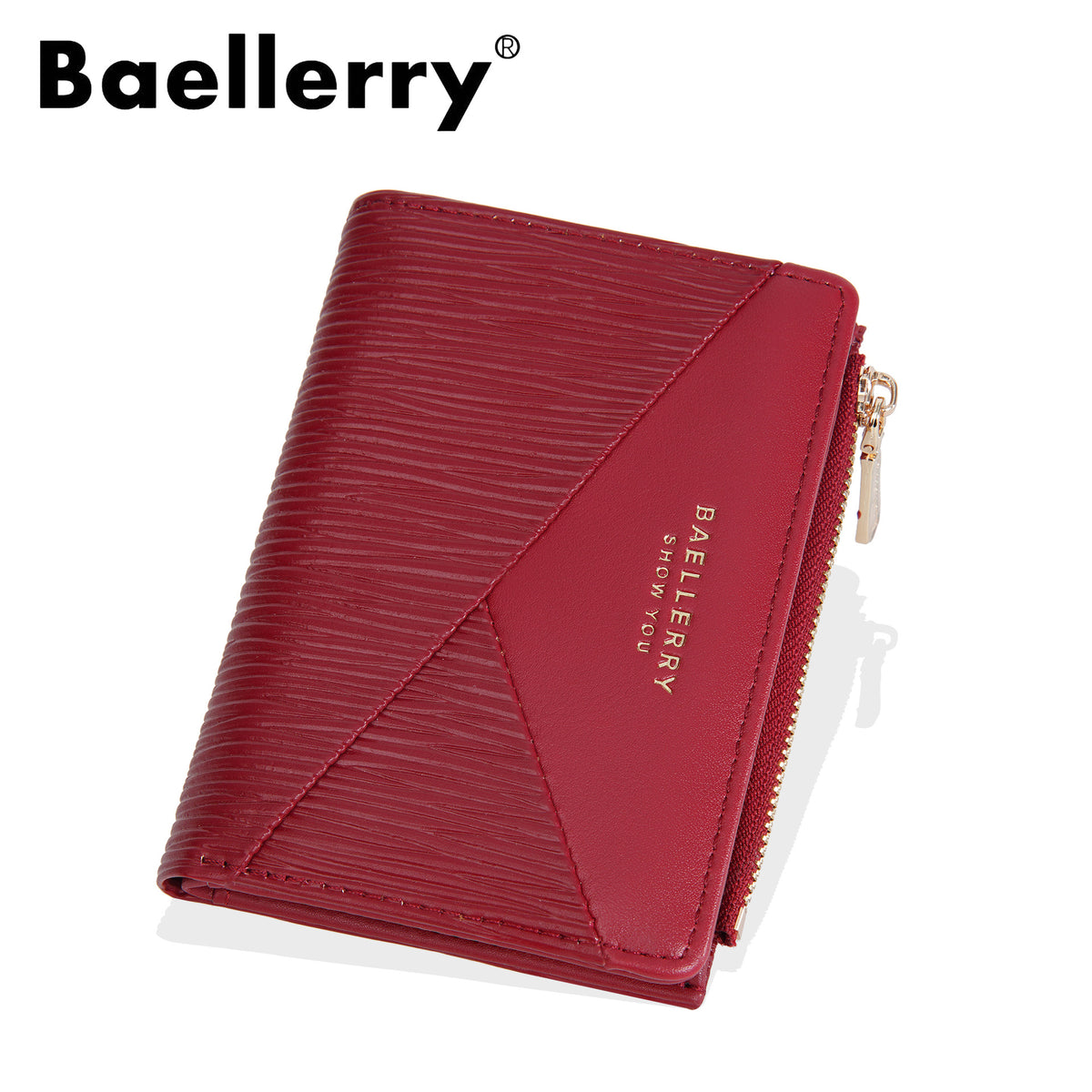 Women's High-grade Bark Pattern Short Large Capacity Two-fold Ladies Wallet