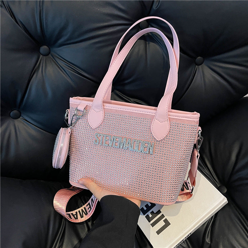 Fashion Simple Popular Rhinestone Letters High Crossbody Bags