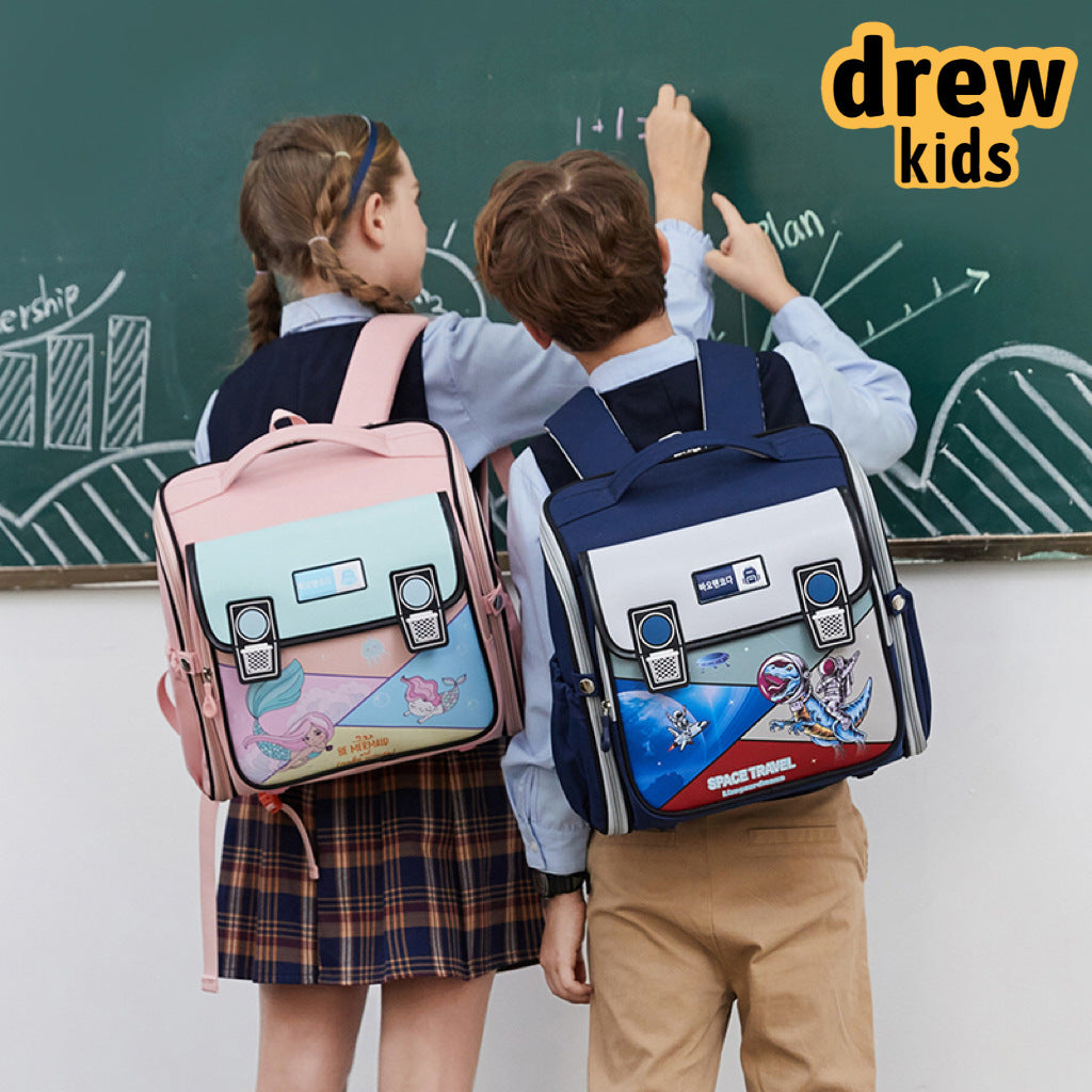 Children's Cartoon Fashion Primary Horizontal One-piece Burden Relief Spine Elementary School Students' Schoolbags