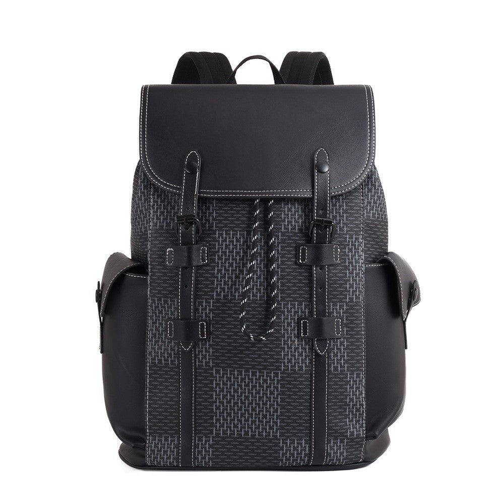 Men's Fashion Plaid Trendy Large Capacity College Backpacks