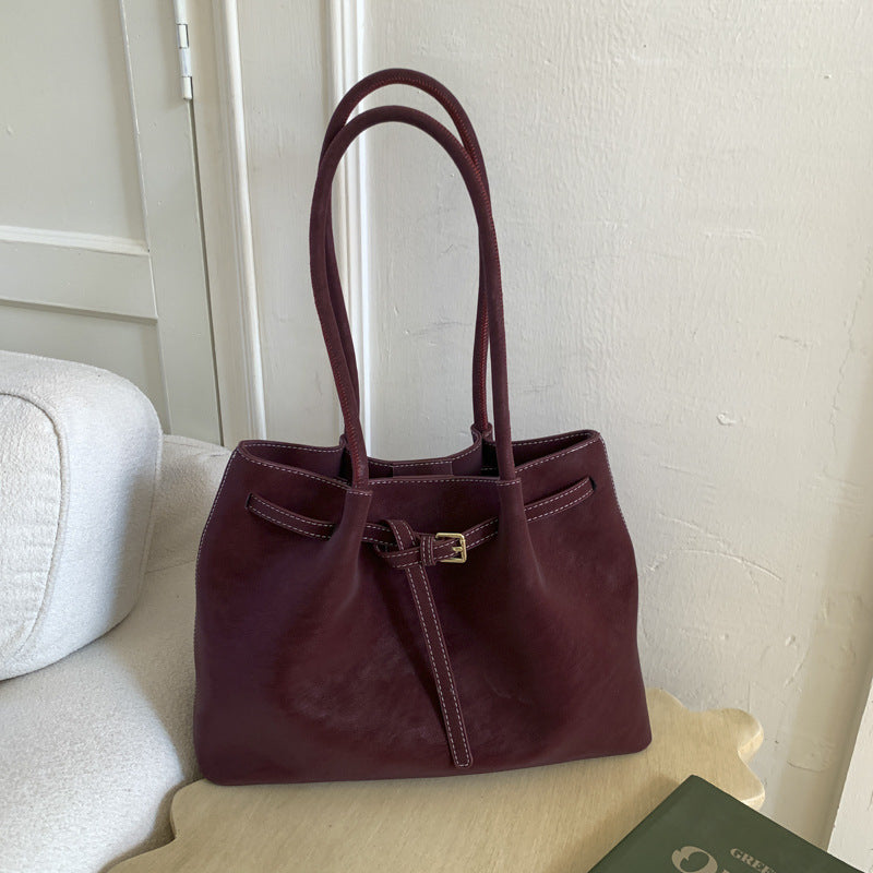 Retro Portable Underarm Winter Fashion Commute Large Women's Shoulder Bag