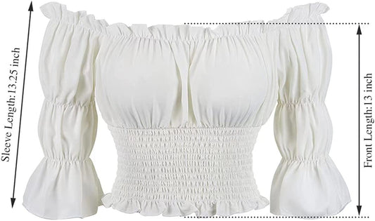 Women's Renaissance Sleeve Pirate Farmer Shirt Tops