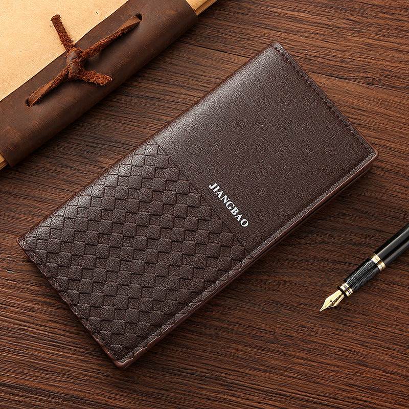 Men's Long Hot Korean Style Plaid Trendy Men's Wallet