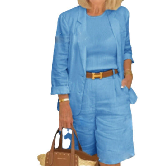 Women's Graceful Unique Cotton Small Two-piece Suits