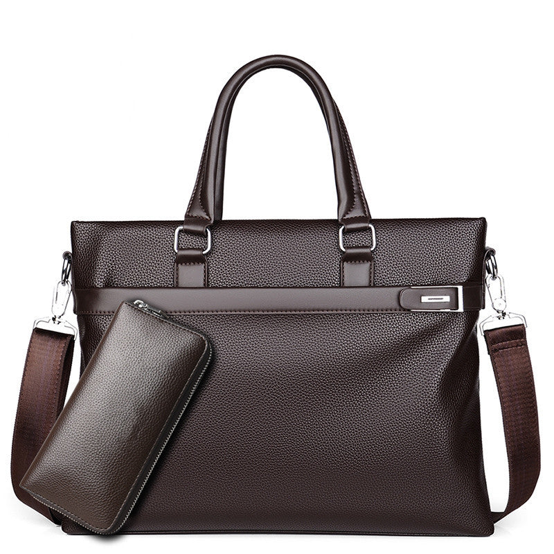 Men's Business Soft Leather Computer Trendy Trend Men's Handbags