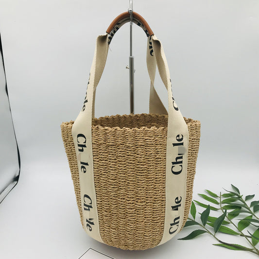 Women's Summer Simple Elegant Ribbon Handmade Woven Shoulder Bags
