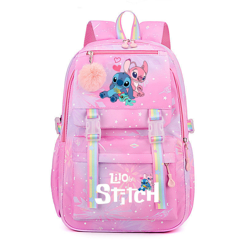 Star Stitch Large Capacity Rainbow Printing Backpacks