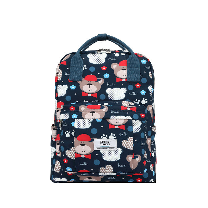 Men's Waterproof Floral Print Fresh Computer Schoolgirl Backpacks