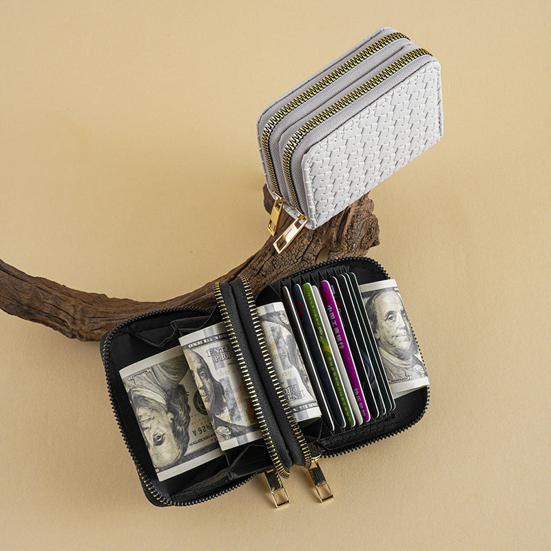 Women's Simple Compact Double Layer Zipper Fashion Ladies Wallet