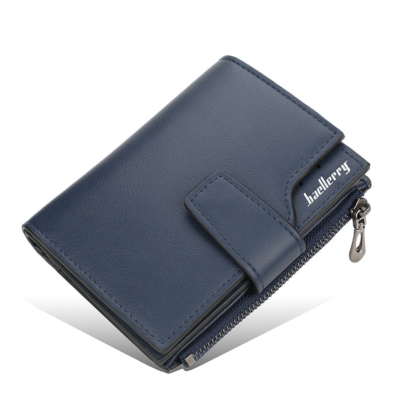 Women's Leather Short Korean Style Multiple Slots Zipper Hasp Ladies Wallet