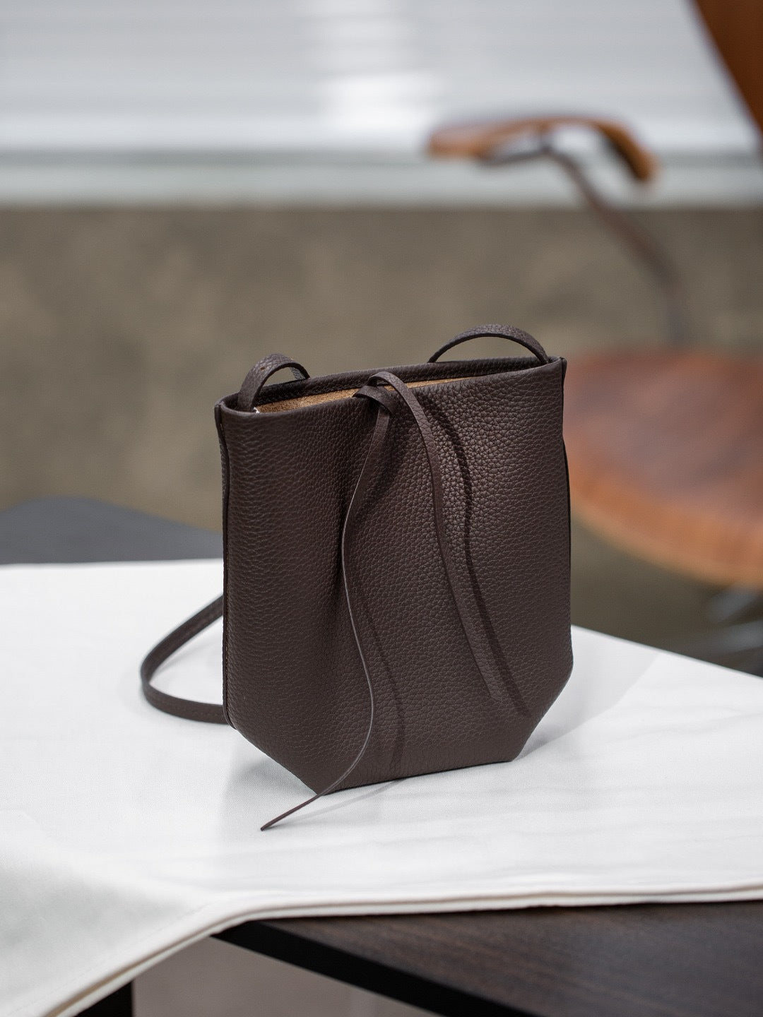 First Layer Cowhide Mini Mobile Simple Women's Shoulder Bag
