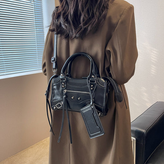 Women's Motorcycle Retro Rivet Pillow Fashion Trendy Crossbody Bags