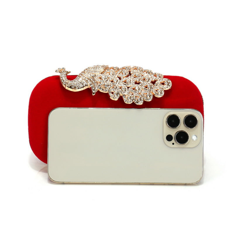 Women's Luxury Peacock Diamond Dinner Banquet All Evening Bags