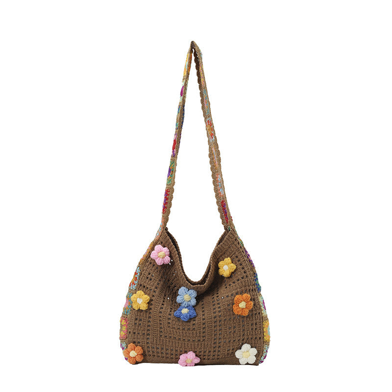 Women's Flower Hand-woven Summer Sea Side Vacation Bags