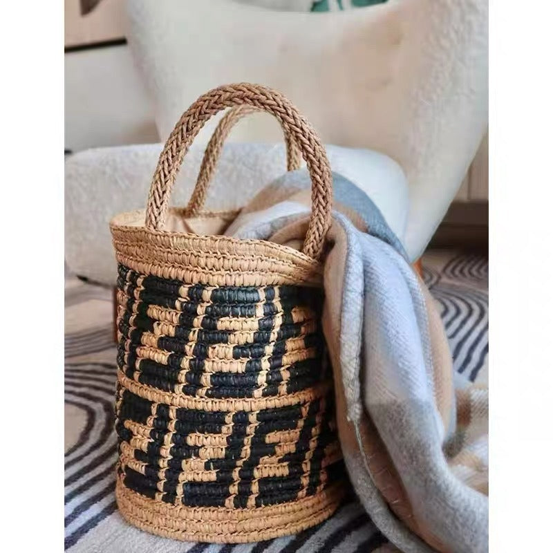 Design Ethnic Style Handmade Drawstring Woven Fashion Women's Shoulder Bag