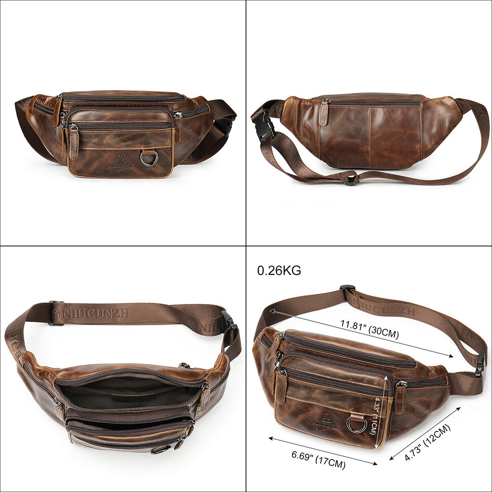 Men's Genuine Leather Mobile Business First Layer Men's Waist Packs