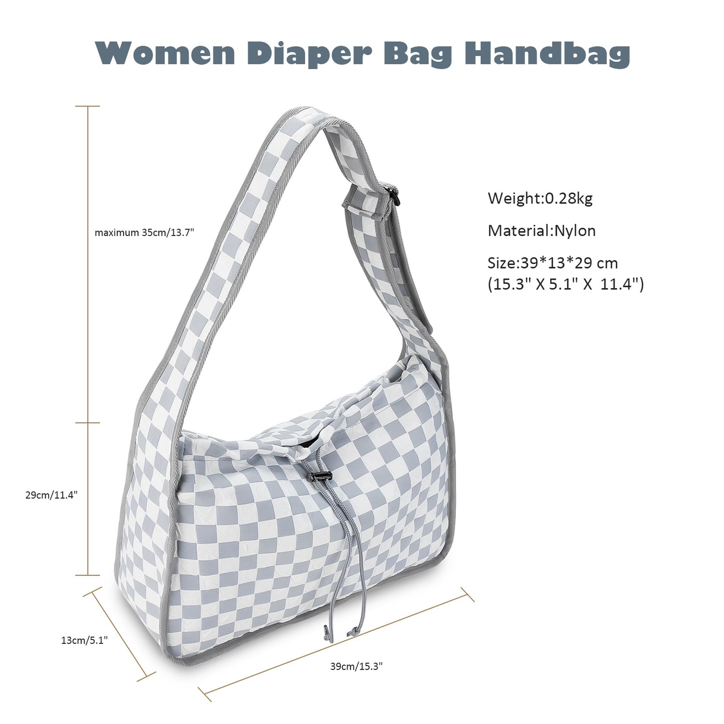 For Moms Waterproof Nylon Diaper Maternal Plaid Large Bags