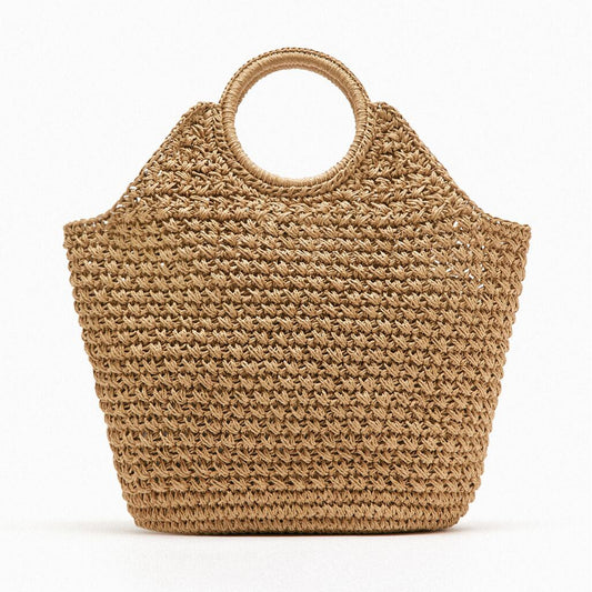 Women's Vacation Style Woven Open Large Capacity Handbags