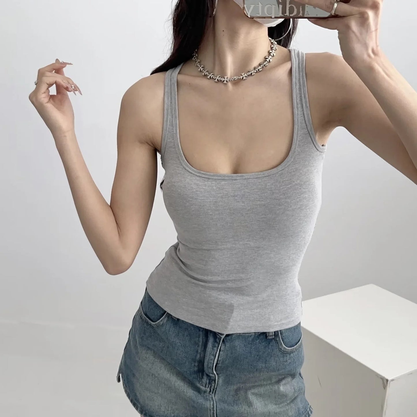 Women's Collar Solid Color Bottoming Summer Outer Wear Tops