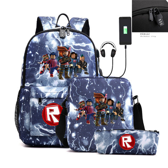 Surrounding The Game Charging Unisex Pencil Three-piece Bags