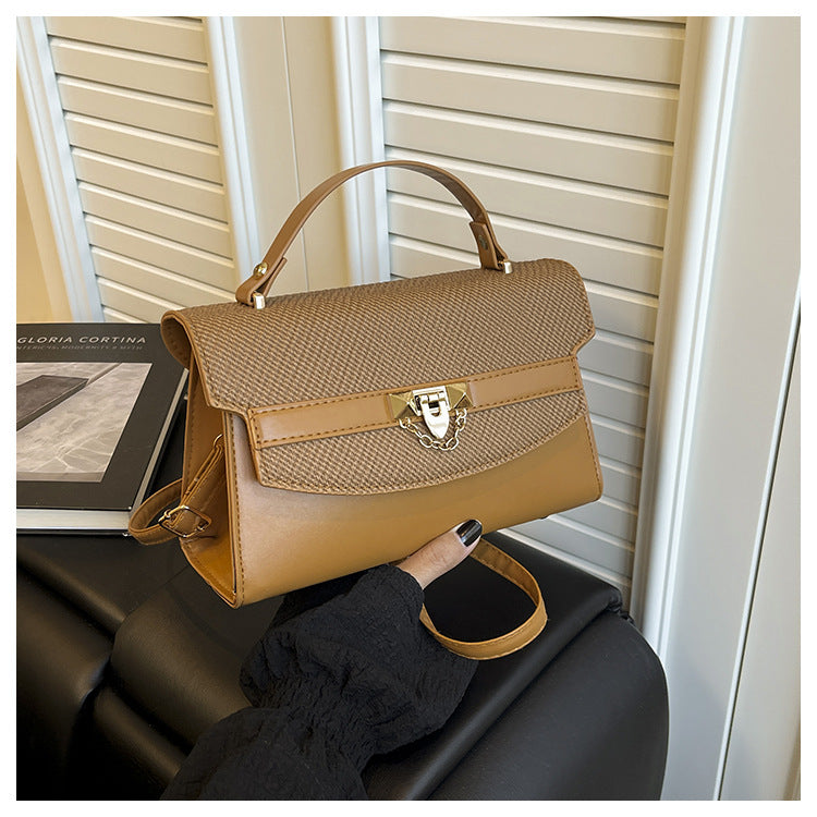 Multicolor Lychee Pattern Large Capacity Simple Fashion Small Square Bags