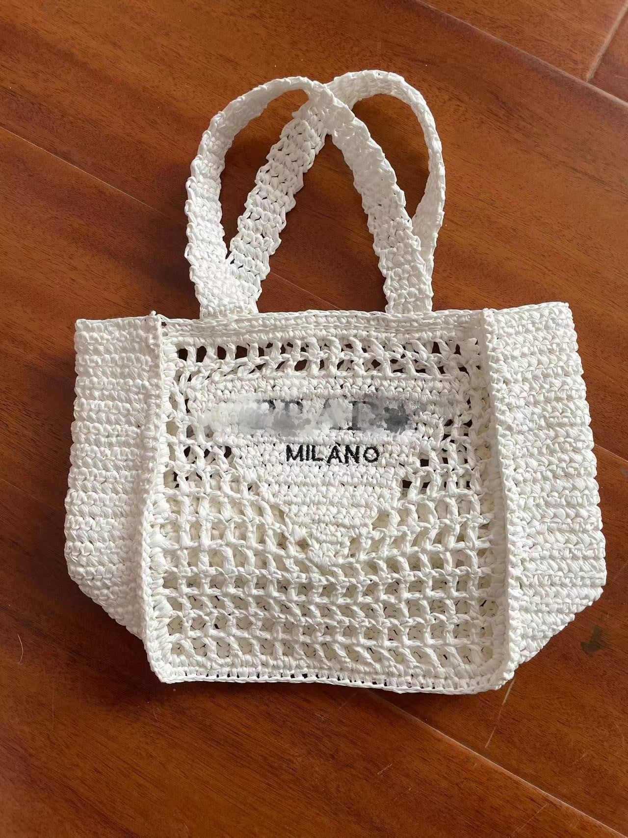 Grass Paper String Encryption Hand-woven Lan Handbags