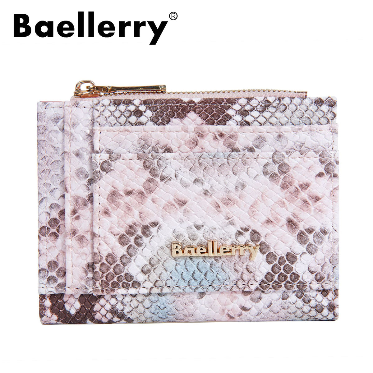 Women's High-grade Snake Pattern Multiple Slots Zipper Ladies Wallet