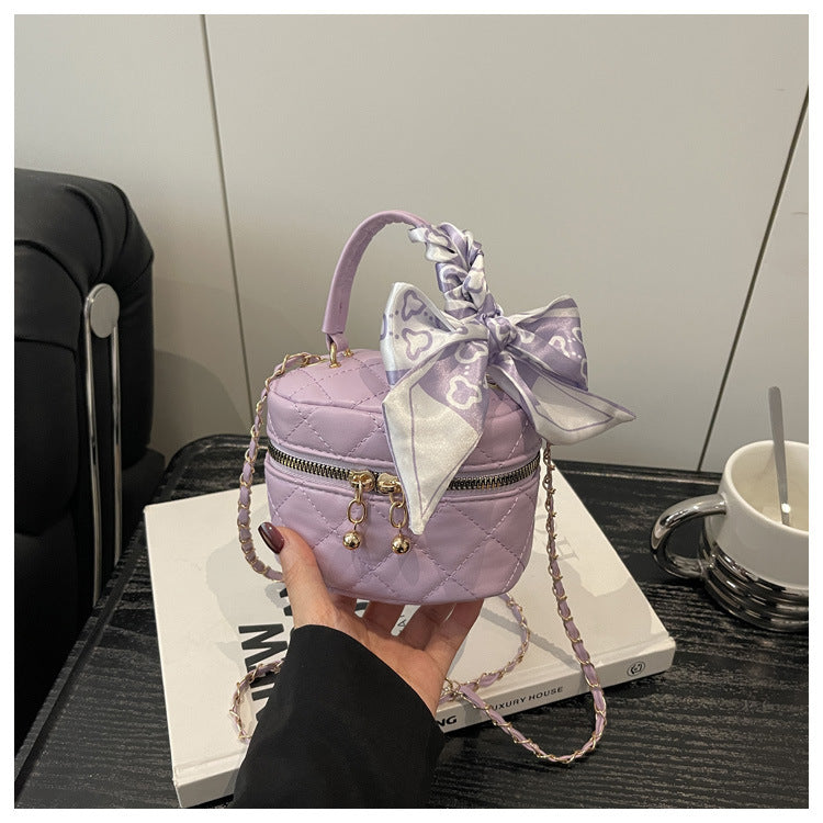 Color Embroidery Thread Popular Bow Scarf Personal Leisure Commuter Western Women's Shoulder Bag