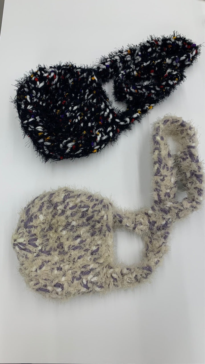 Women's Durable Design Woven Plush Finished Crossbody Bags