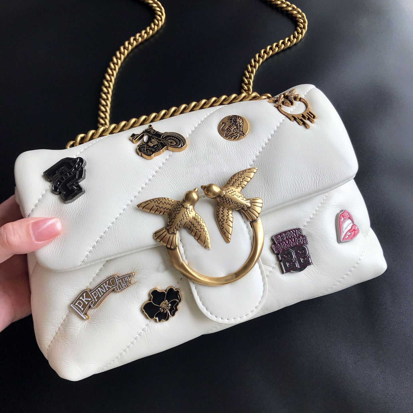 Women's High Quality Sheepskin Puff Pillow Chain Shoulder Bags