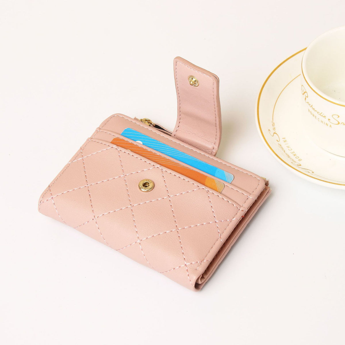Women's Classic Style Embroidery Thread Short Ladies Wallet