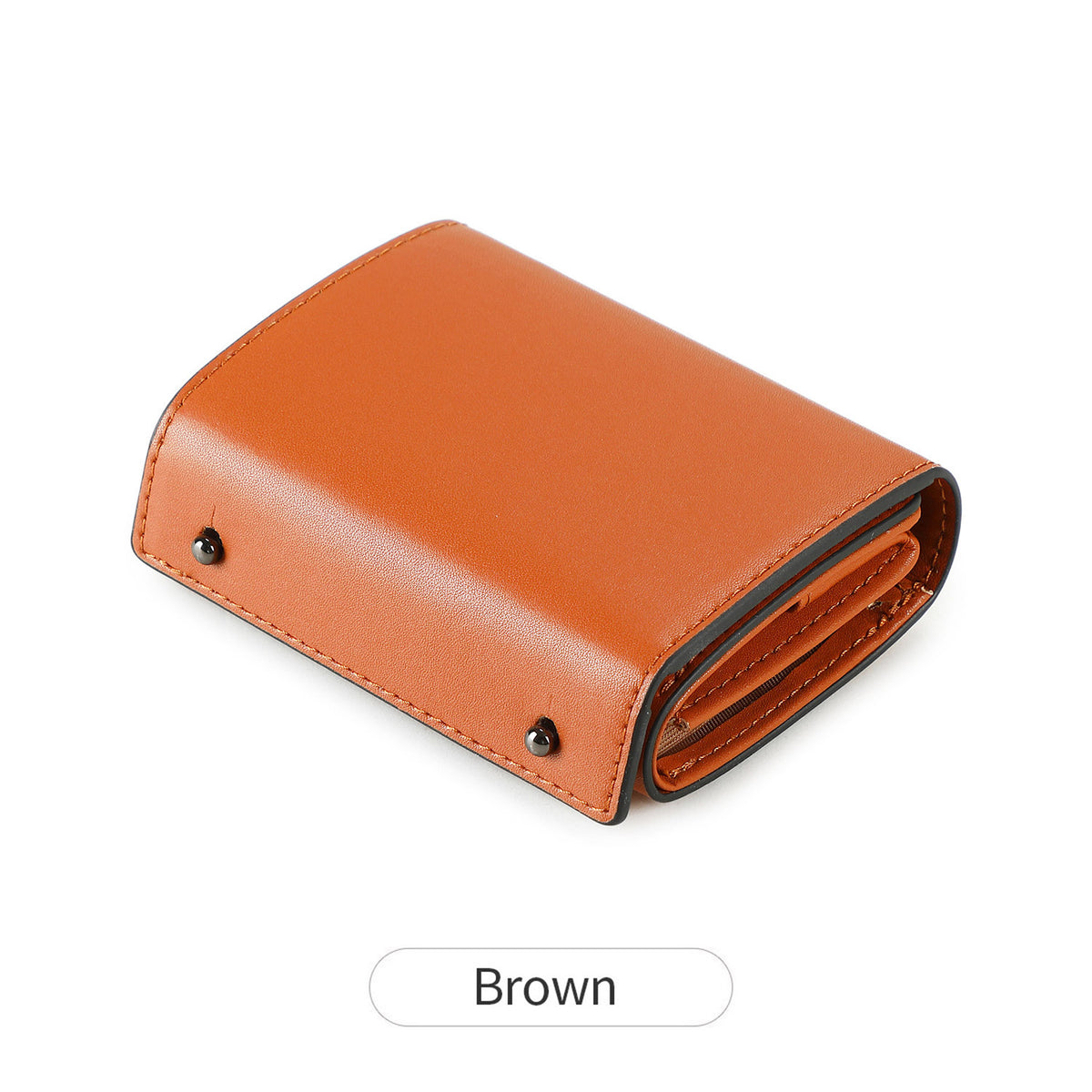 Men's Leather Trifold Multifunctional Business Box Purses