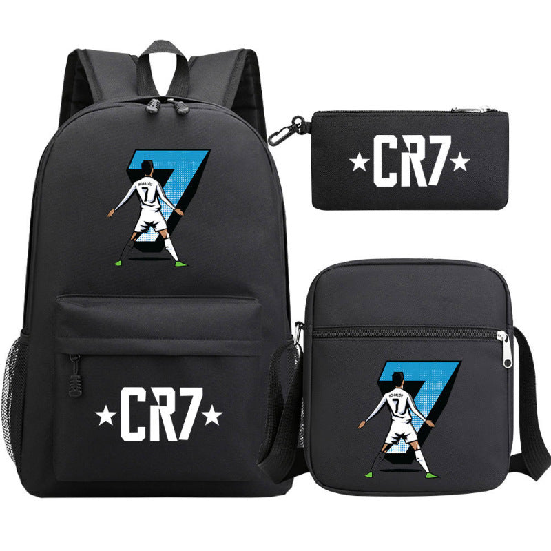 Women's & Men's & Football Star Junior Three-piece Suit Backpacks