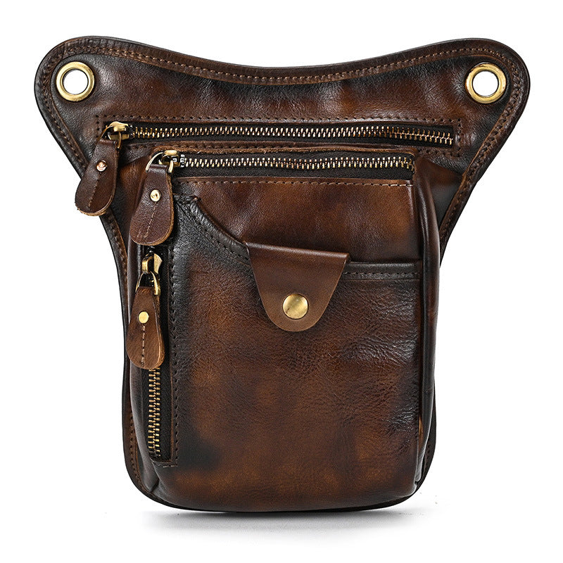 Men's Retro Vegetable Tanned Leather Trendy Cool Leg Men's Waist Packs