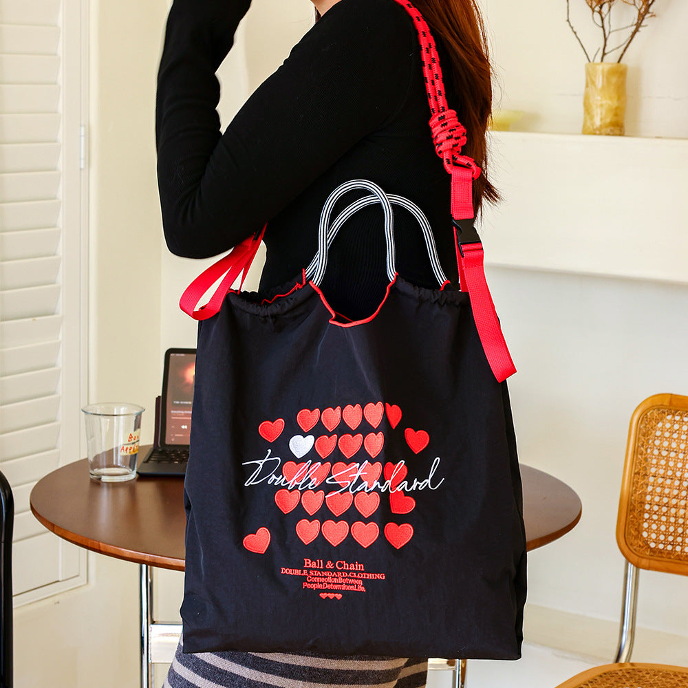 Environmental Protection Waterproof Nylon Embroidery Fashion Large Bags
