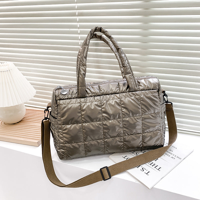 Korean Down Fashion Rhombus Winter Cotton Women's Shoulder Bag