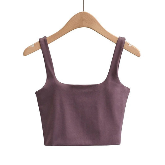 Sleeveless Milk Silk Bottoming Shirt Backless Solid Tops