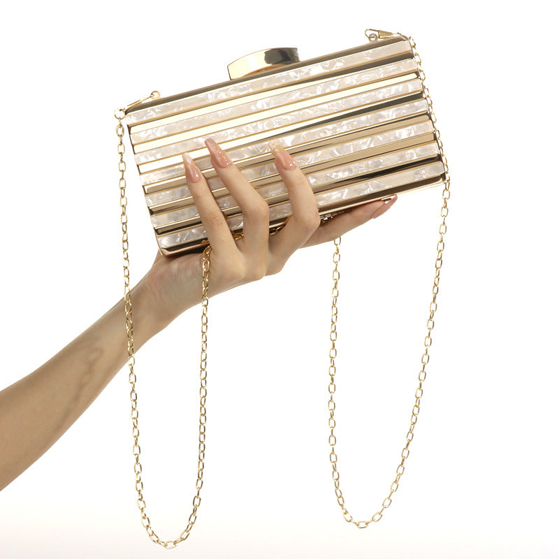 Women's Stylish Dinner Oval Acrylic Chain Evening Bags