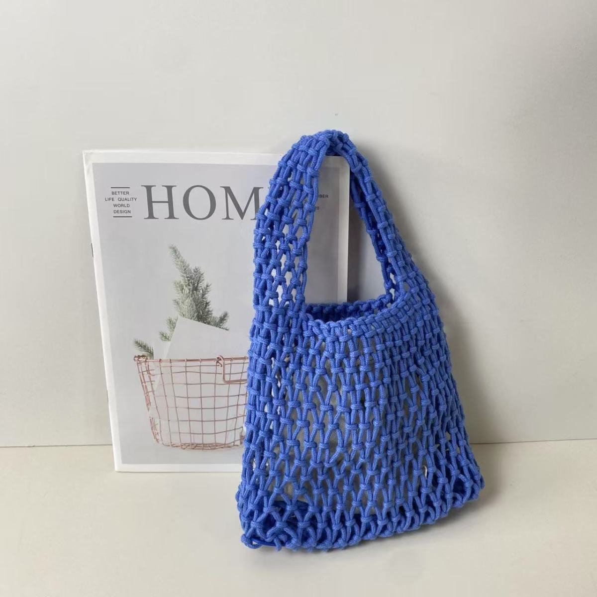Color Straw Mini Korean Wrist Woven Classic Style Women's Handbag