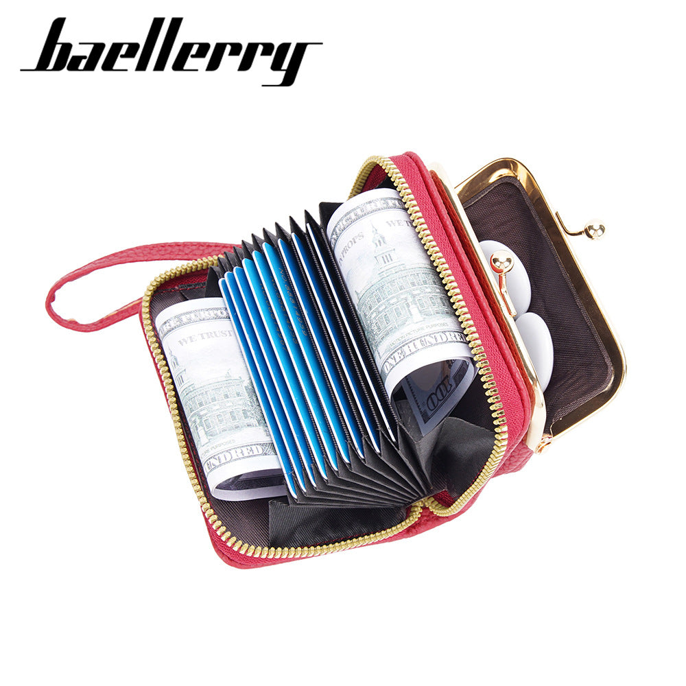 Women's Portable Zipper Expanding Mini Mouth Ladies Wallet