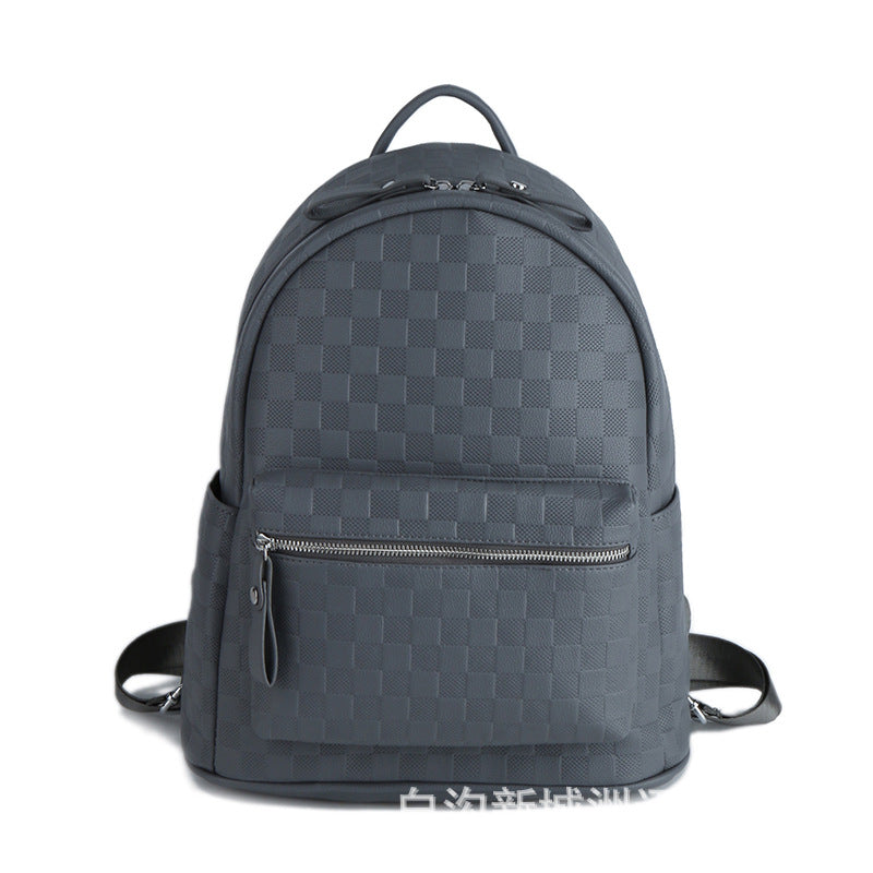 Women's Fashion Large Capacity Embossing Plaid Soft Backpacks