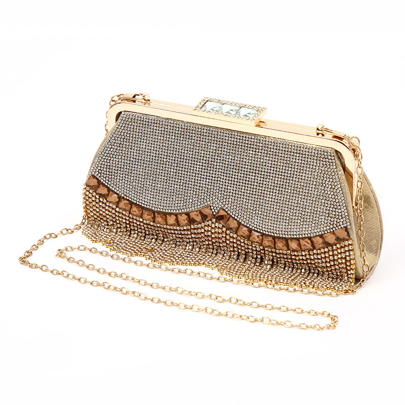 Dinner Rhinestone Tassel Fashion Diamond Cross Evening Bags